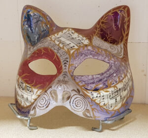 masque chat - peinture sur porceleine-Artelier de Joce